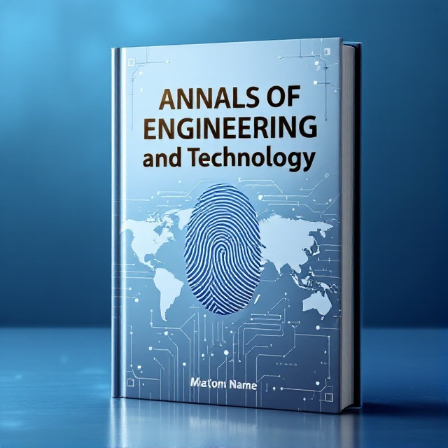 A sleek, modern fingerprint design that seamlessly blends with a world map outline, symbolizing global innovation and technological impact. The background is a gradient of blue and silver tones, adding a futuristic and sophisticated touch.