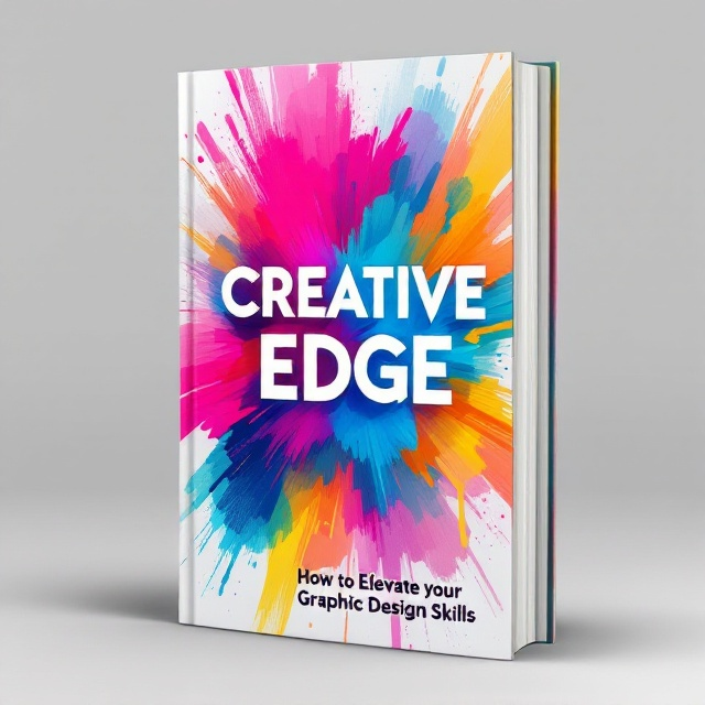 An abstract, dynamic splash of vibrant colors—like neon pinks, electrifying blues, and popping yellows—forms a swirling, paintbrush stroke pattern across the center of the cover. Overlaying this is a series of geometric shapes that are partially transparent, adding layers and depth. The background is a subtle light gray gradient that ensures the colors stand out dramatically.