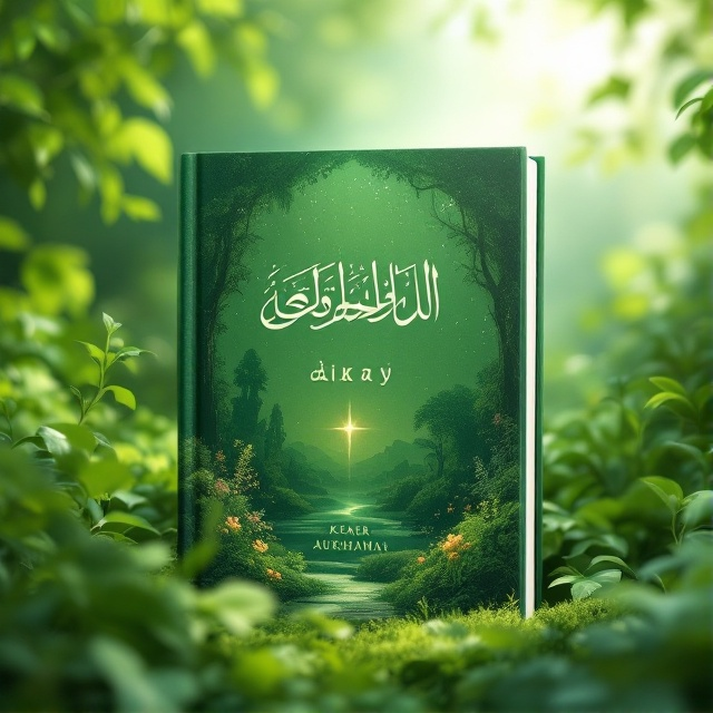 A serene green paradise depicted with lush greenery, celestial skies, and a subtle glow to evoke a spiritual ambiance. A soft white light, radiant yet gentle, bathes the garden, representing a heavenly touch.