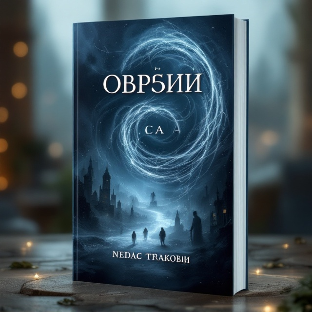The cover features a hauntingly ethereal design with swirling mists and faint silhouettes of cities in the background. A prominent swirling wind motif occupies the center, wrapping around the title, hinting at the "winds over the language" theme. Subtle, ghost-like figures emerge from the mist, representing untold stories and unspoken words. The color palette includes deep blues, greys, and hints of silver, evoking a mystical and otherworldly aura.