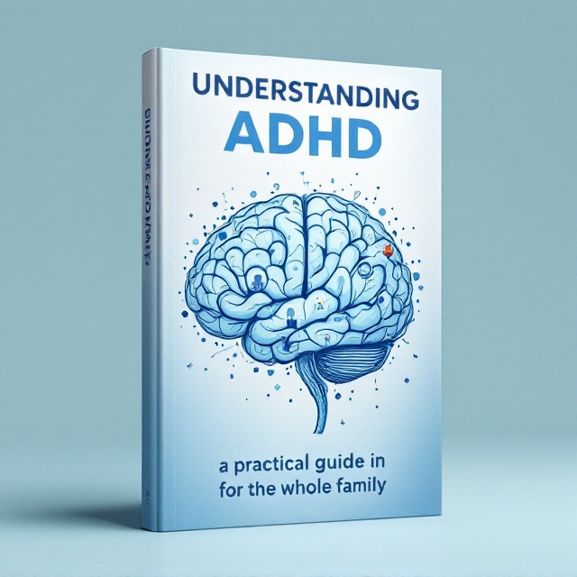 A large, intricately designed brain illustration dominates the center of the cover, showcasing various interconnected elements within it, representing the topics covered in the book. The design uses smooth, intertwining lines and features soft shades of royal blue and sky blue to convey tranquility and curiosity. Subtle patterns within the brain hint at structure and knowledge. The background is a gentle gradient from light to dark blue, suggesting depth and calm.