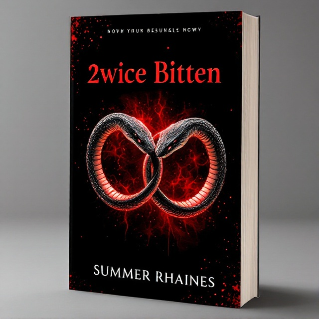 A striking central image featuring a double-headed snake with each head slithering through a wedding ring. The background is predominantly black with hints of red to create a mystical and empowering atmosphere.