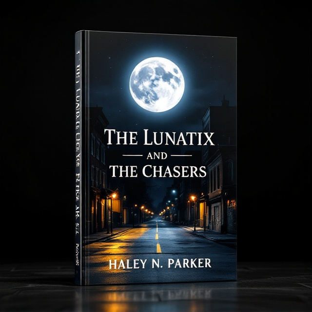The cover features a divided scene that depicts two contrasting sides of a city street at night. On the left, the clean, orderly side is bathed in the warm glow of streetlights, with neatly painted buildings and a clear view of the moon shining brightly in the night sky. On the right, the messy side is shadowed, with dim, flickering streetlights, graffiti, and cluttered streets. The background is predominantly black to enhance the nighttime setting and atmosphere. The moon is large and central, casting its light across both sides of the street.