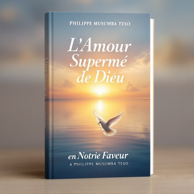 A serene landscape of a radiant sunrise over calm waters, with soft clouds in the sky, symbolizing peace and hope. In the foreground, there's a subtle silhouette of a dove in flight, representing love and gratitude.