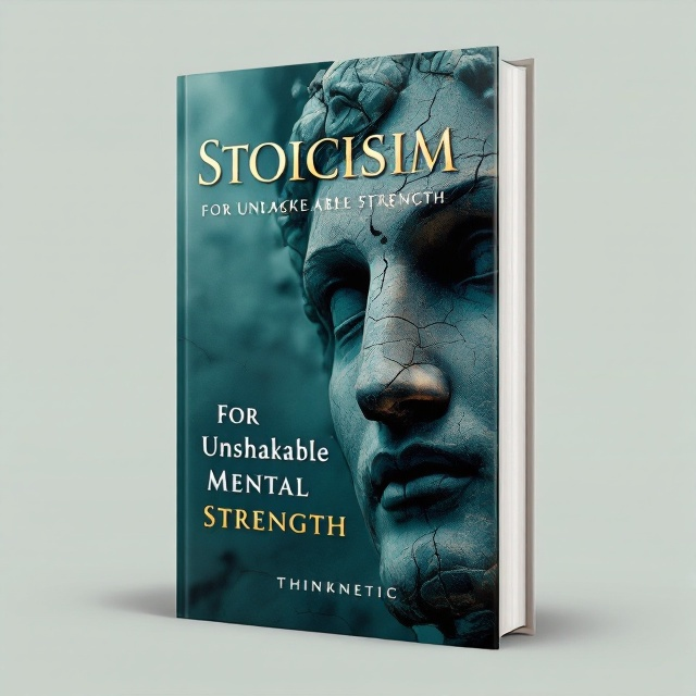 The cover features a close-up of an ancient Greek statue’s stone-like face on the left side, with cracks and texture emphasizing resilience. A gradient of dark teal to off-white serves as the background, giving an atmospheric and thoughtful mood to the cover. Light and shadow play across the statue, evoking a sense of timeless endurance and introspection.