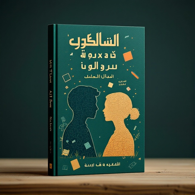 The cover features a harmonious interplay of two silhouettes engaged in a dialogue, with abstract educational symbols like books, pencils, and chalkboards subtly integrated into the background. Set against a rich dark green backdrop, the design conveys an aura of wisdom and growth.