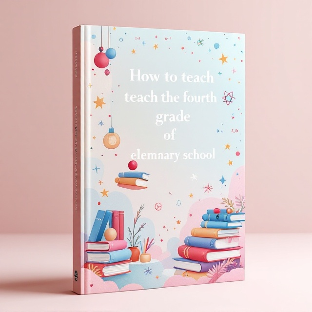 A whimsical illustration of a classroom with floating elements like books, geometric shapes, and stars, set against a soft pastel-colored background that evokes a sense of wonder and romance, incorporating playful elements of science such as atoms and simple math equations integrated into the scene.