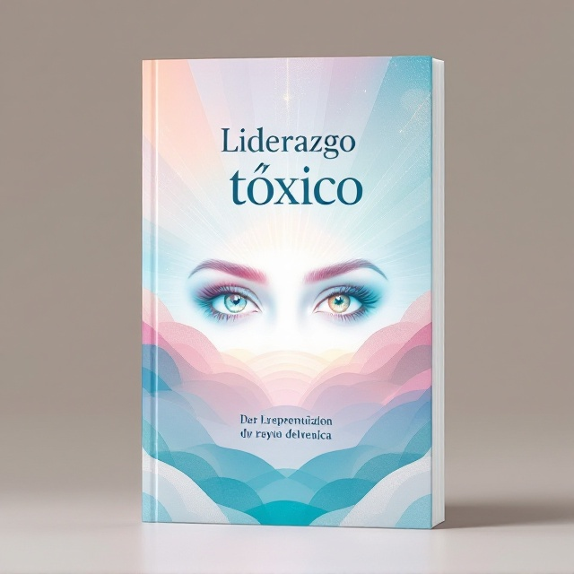 The cover showcases a pair of vibrant, illuminating eyes at the center, symbolizing enlightenment and transformative vision. Surrounding the eyes is a subtle halo of light radiating outward, representing guidance and hope. The background features an abstract pattern of gentle waves that suggest movement and progress, using soft pastel colors to evoke calm yet assertive energy.