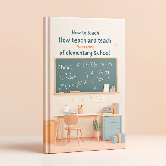 A minimalist cover with a friendly and inviting classroom scene illustration. Soft pastel colors, an organized desk with a few neatly arranged books, a chalkboard displaying playful, sketched elements such as letters, numbers, and basic symbols. A subtle, abstract background pattern that suggests movement and dynamism.