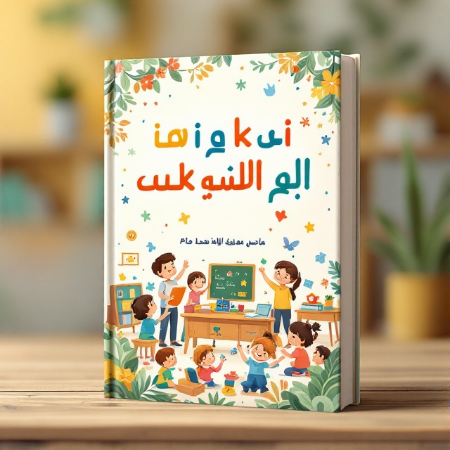 A whimsical illustration of a classroom setting filled with playful elements, such as colorful educational symbols and joyful children participating in various learning activities. The background features soft pastel colors with traditional Persian motifs subtly integrated into the design, evoking a sense of cultural heritage and educational warmth.