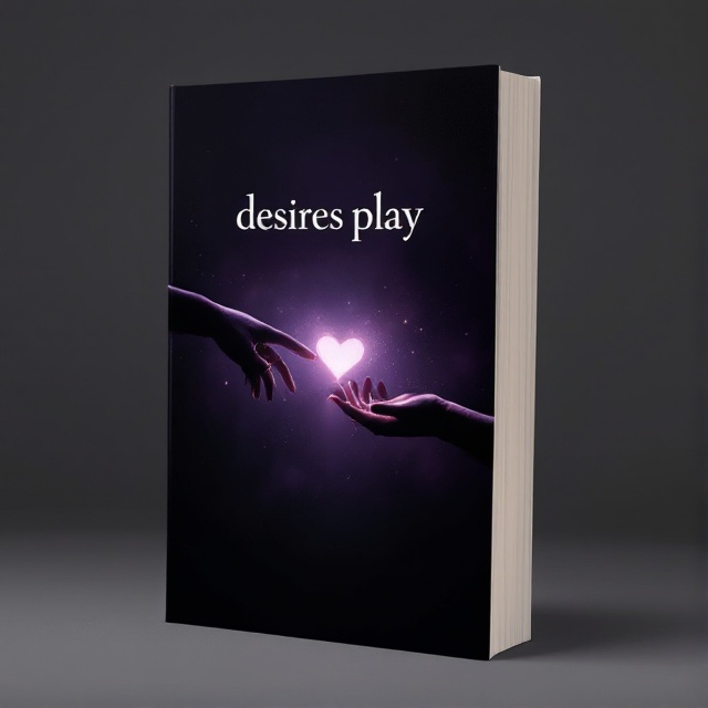 A shadowy background with a deep, moody color palette of dark purples and blacks. In the center, two hands reach toward each other from opposite sides of the cover, almost touching but not quite, with a faint, ethereal glow surrounding them. The space between the hands forms a subtle heart shape, symbolizing both connection and longing.