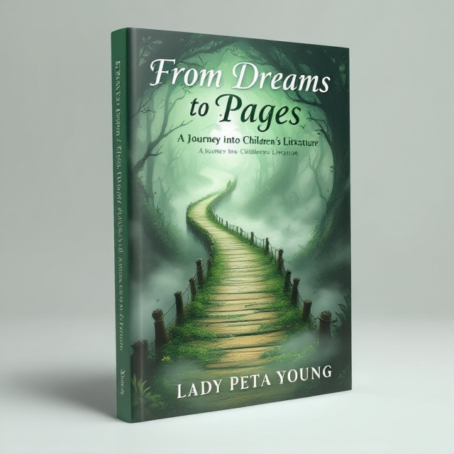 A mystical green bridge stretching across the cover, with its pathway disappearing into a swirling mist. The background shows hints of a whimsical forest, suggesting enchantment and discovery. The edges of the cover are soft and blending into the mist, creating an ethereal atmosphere.