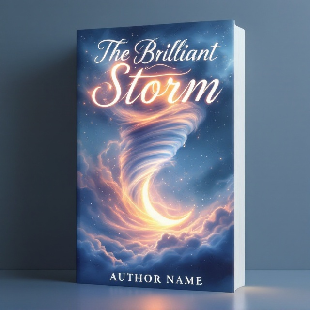 A dream-like illustration featuring a luminous crescent moon entwined with a swirling tornado, set against a soft blue and gray gradient background. The elements create a sense of wonder and intrigue, perfectly capturing the essence of a "wow" and "amazing" experience. The illustration is central, drawing the viewer's eye immediately.