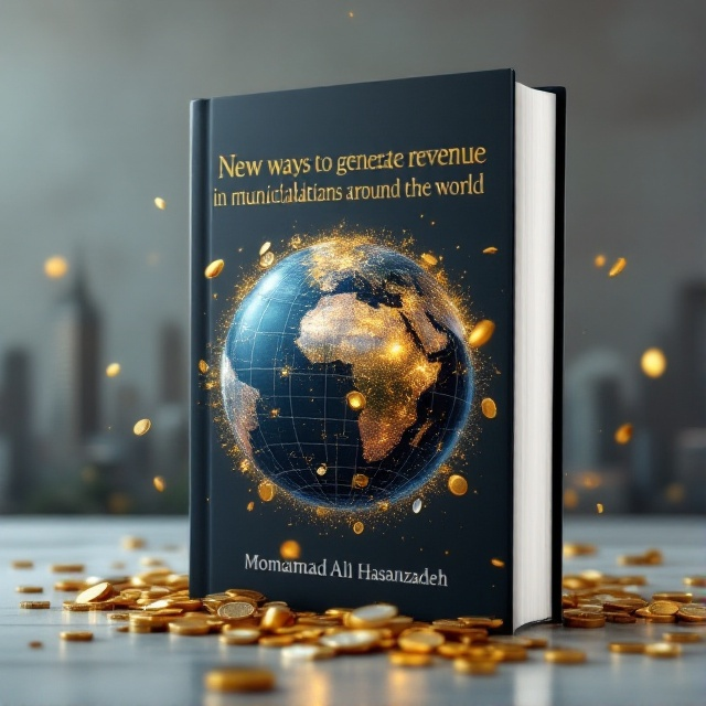 A globe with gold and silver coins scattering across it, symbolizing the concept of generating revenue globally. In the background, a subtle cityscape outlines various international landmarks, suggesting a worldwide perspective. Gold coins are mildly glowing to create an aura of wealth and prosperity.