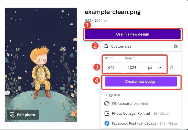 Screenshot of Using Your Image in a New Design