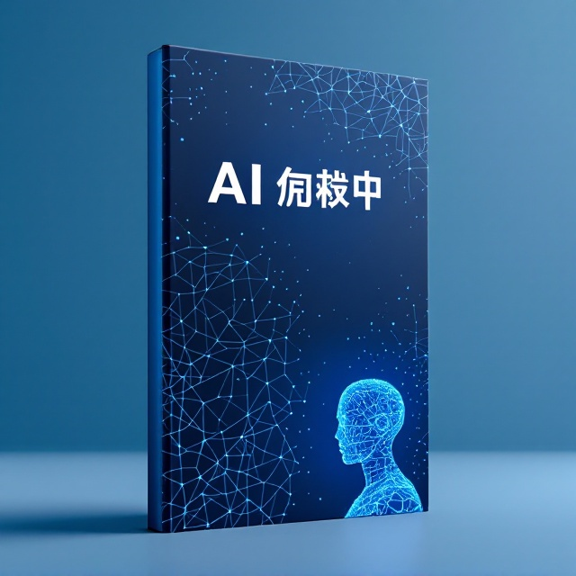 A sleek, futuristic cover featuring a vibrant neural network pattern, which is diagonally crossing from the top left to the bottom right, creating a sense of movement. A subtle gradient of blue and white forms the background, evoking a sense of clarity and modernity. A digital human silhouette, symbolizing artificial intelligence, is placed on the lower right side, partially transparent allowing the pattern to subtly show through.