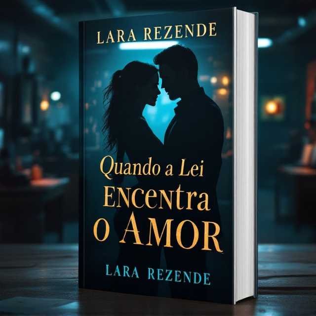 The cover features a dimly lit police station interior as the background, with a subtle interplay of light and shadows revealing desks and papers spread across. In the foreground, a silhouette of Chloe with her bright eyes and a gentle smile stands confidently beside Gustavo, whose stern expression and penetrating gaze create a striking contrast. Their shoulders nearly touch, emphasizing their connection. The entire scene is bathed in a moody blend of blue shadows and warm red highlights, with golden undertones representing hope gently illuminating their figures, adding depth to the scene.