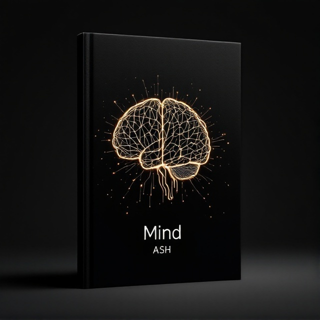 A minimalist black background with a glowing, intricate illustration of a neural network in the shape of a brain at the center. The brain is made up of interconnecting lines and nodes, symbolizing flow and the transfer of information. Subtle, abstract streams of light extend outward from the brain to the edges of the cover, representing knowledge dissemination.
