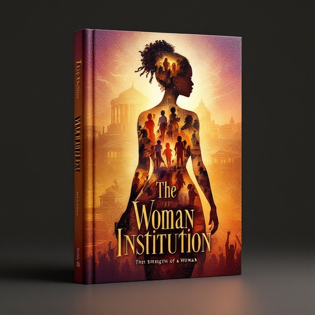 An intricate illustration of a central female figure that visually morphs into multiple forms, showing a mother with a child in her arms, a businesswoman holding a briefcase, a teacher with a book, a caregiver comforting someone, and a social leader raising her hand in advocacy. Each role is segmented subtly but seamlessly within her silhouette, connected with flowing lines and a soft glow around the figure. In the background, a gradient of warm golden and deep purple hues symbolizes strength, love, and mystery, with a faint depiction of societal symbols like a courthouse, a family home, and communities forming a harmonious backdrop.