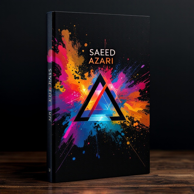 A vibrant explosion of colors with abstract paint splatters over a textured black background to symbolize creative freedom. The central area features a dynamic geometric pattern intertwining with fine photography elements, such as faint silhouettes of a camera and a brush stroke. A subtle gradient runs diagonally, fading into a glowing halo in the center.