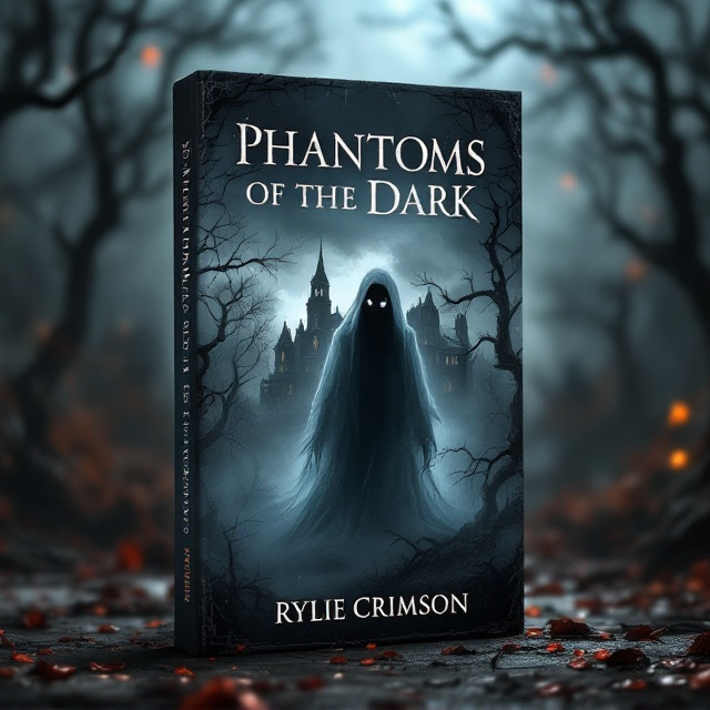The cover features a decrepit, gothic-style mansion barely visible in the background under a menacing, stormy sky. Dark, twisted tree branches claw their way across the edges of the cover, as if trying to escape the oblivion of shadow. A ghostly, translucent figure with glowing, hollow eyes looms in the foreground, half-obscured by swirling mist that seems alive. The color palette is dominated by desaturated blacks, grays, and deep blood-red accents, evoking a sense of fear and dread.