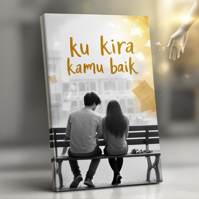 The cover features a grayscale image of a teenage couple seated on a school bench, the boy looking away while the girl stares downward, lost in thought. The background captures the faded outline of a school building with overlapping translucent elements such as crumpled letters and a wilted flower lying on the bench. In the top right, an ethereal, golden light seeps through, symbolizing hope. A faint shadow of two intertwined hands breaking apart is subtly incorporated into the lower half of the cover.
