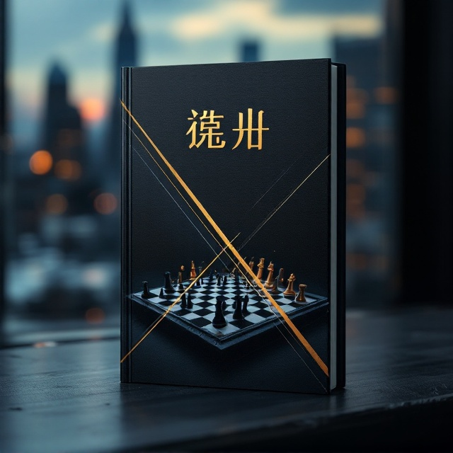 A dramatic, close-up shot of an intricate chessboard with pieces mid-game, bathed in a moody, dark-toned lighting. The background fades into a blurred, corporate skyline at dusk, symbolizing strategy and business warfare. Subtle streaks of gold cut across the cover in diagonal lines, representing ambition and power. The overall color palette consists of black, gray, gold, and muted blue shades to evoke sophistication and seriousness.