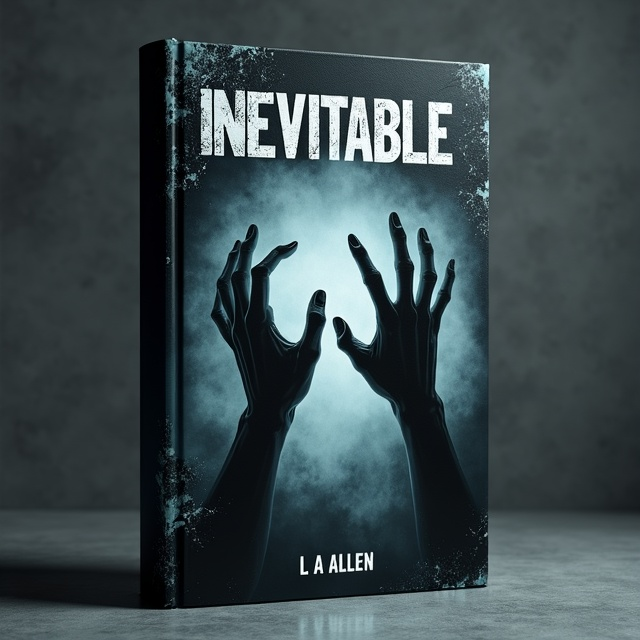 A dark charcoal-colored background with swirling mist snaking across the cover. In the center, two hands—one seemingly human, the other skeletal or decayed—are reaching for one another but not quite touching. Ghostly tendrils rise from the borders, merging with the background, giving a spectral, chilling effect. The shadows cast by the hands stretch dramatically, enhancing the eerie suspense.