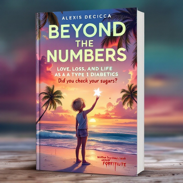 The cover features a vibrant sunset over Fort Myers Beach with vivid orange, purple, and pink clouds. A 15-year-old girl with a messy blonde pixie cut stands on the beach, reaching toward a glowing wishing star. Palm trees frame the scene, while a single droplet of blood on her finger adds a stark contrast. The dreamy atmosphere is enhanced by gentle waves and flowing clouds.