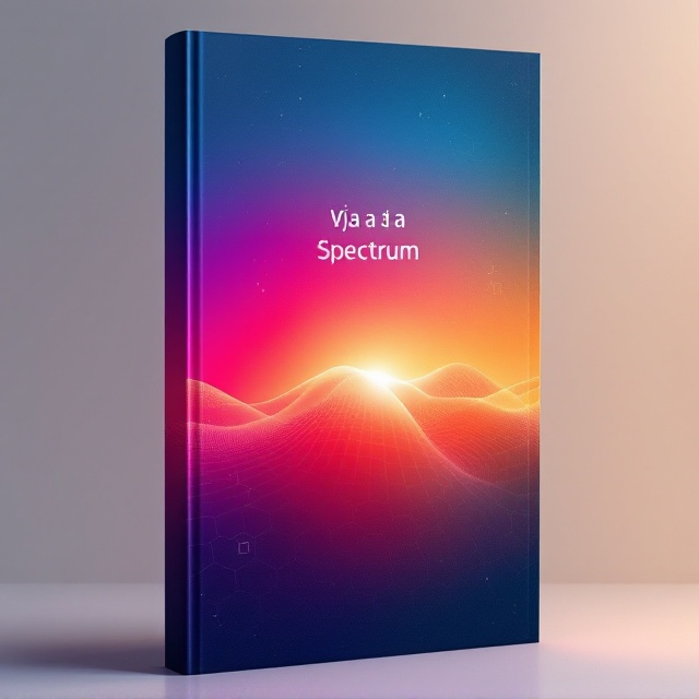 A mesmerizing design featuring a gradient spectrum of colors ranging from deep indigo to radiant red, seamlessly blending across the cover. In the foreground, a wave-like graphical representation of light or energy flows across the cover, symbolizing scientific concepts of a spectrum. Subtle geometric patterns (like hexagons or grids) overlay the background, adding a modern, technological touch while maintaining a clean aesthetic.
