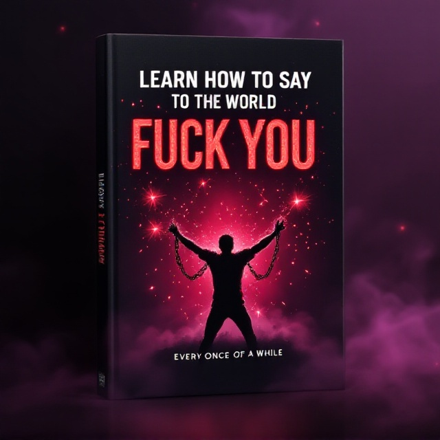 A dark gradient background transitions from black at the top to a deep purple at the bottom. A bold silhouette of a person breaking free from chains is highlighted in the center, with faint glowing cracks around them, creating a sense of rebellion and empowerment. Red sparks scatter from the figure’s outstretched arms to emphasize the intensity of liberation. Subtle abstract smoke swirls surround the image, enhancing the dramatic atmosphere.