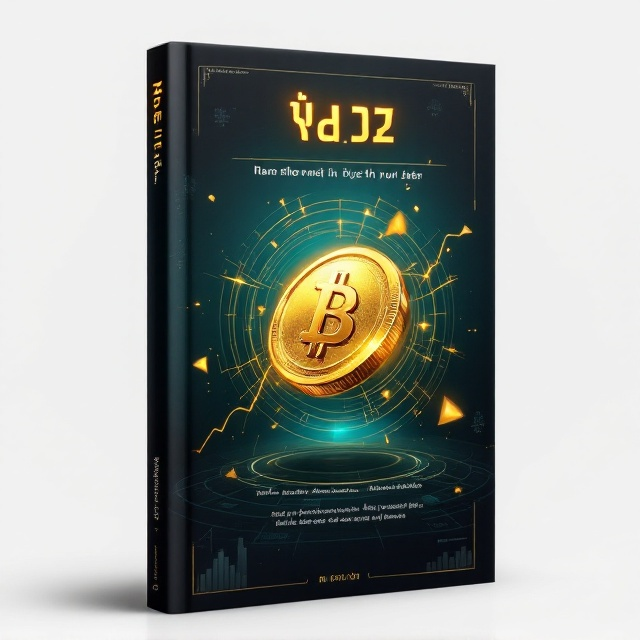 A golden coin spinning in mid-air dominates the center of the cover, symbolizing wealth and financial growth. Subtle digital graphs and financial metrics fade into the deep gradient background, ranging from dark teal to black. Thin, glowing golden lines subtly connect the elements, giving a modern and innovative feel. The title, "هوش مالی," glows in bold, metallic gold foil at the top center.