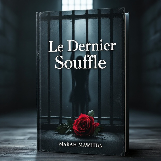 The cover features a dimly lit prison cell as the background, with cold metal bars in sharp focus on the front. Behind the bars, a faint silhouette of a woman is visible, reaching out as though longing for freedom. A tear-streaked rose lies at the bottom of the bars, symbolizing love lost and pain endured. Light from the top corner streams in faintly, highlighting the despair yet hinting at the possibility of transformation. The color palette consists of varying shades of gray dominating the scene, interspersed with subtle splashes of muted red from the rose.