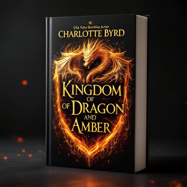 The central focus is a gilded shield rendered in ornate detail, embossed with a golden dragon unfurling its wings in a dynamic pose. Surrounding the shield are glowing, abstract flame shapes that ripple outwards, creating an intense, fiery aura. The deep black background fades into glowing ember edges, while faint, intricate etchings resembling runes and arcane symbols are subtly scattered across the black surface for added mystery.