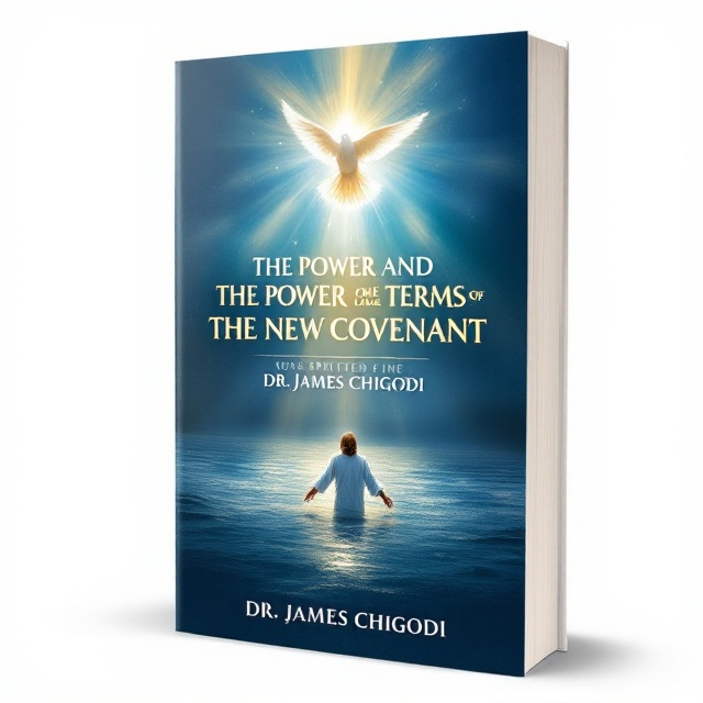 Jesus is depicted waist-deep in the serene waters of the Jordan River, bathed in soft, radiant light. A majestic dove, glowing with divine brilliance, descends from a luminous sky, symbolizing the Holy Spirit outpouring. The horizon and background showcase gradient shades of navy transitioning to a lighter sky blue, blended seamlessly to emanate a heavenly aura. Subtle rays of light extend outward from the dove, amplifying hope and divinity. The scene conveys calm strength and spiritual clarity.