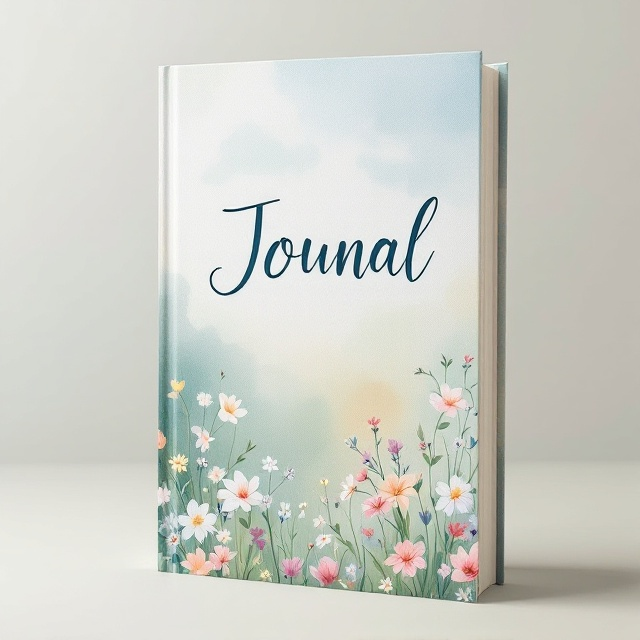 A serene watercolor painting featuring delicate wildflowers in various pastel colors scattered across the cover. The flowers gradually fade into an abstract, soft-focused depiction of a meadow merging into a cloud-like sky. The backdrop is a subtle blend of earthy greens and blues, symbolizing the tranquility of nature.