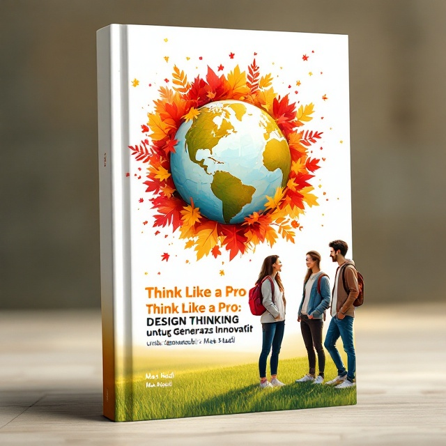 The cover features a blend of cheerful autumn elements and a youthful vibe. A globe is positioned centrally at the top half of the cover with abstract autumn leaves (red, orange, and yellow) swirling around it, creating a dynamic and vibrant visual. At the bottom right, three young university students in informal outfits (casual hoodies, jeans, and sneakers) are depicted conversing under bright sunlight against a lush green campus lawn. Splashes of pink accent the floral details around the globe and near the students. The background transitions smoothly from white at the top (representing clarity and innovation) to a sunny yellow in the middle (radiating energy and warmth) and ends in a deep green at the bottom (symbolizing growth and possibility).