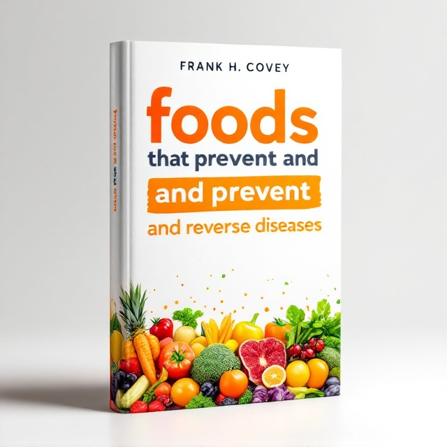 A vibrant, sharp photograph of fresh, colorful fruits and vegetables spilling across the lower half of the cover. A subtle glowing effect emanates around them, suggesting vitality and health. Above the imagery, a lime-green gradient transitions into a pure white background. The author's name is placed at the top in bold, while the title is boldly centered with a stroke of orange and green to reflect energy and the natural world.