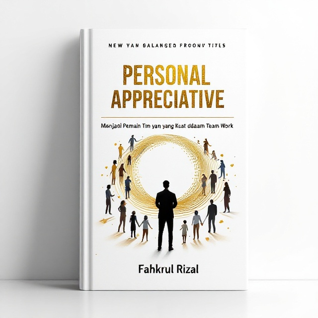 A clean white background with a golden circular ripple effect in the center, symbolizing growth, ripple impact, and radiating positivity. Surrounding the ripple are abstract illustrations of diverse silhouettes joining hands, evoking a sense of community and teamwork. At the forefront, a confident figure stands tall amidst the circle, representing self-confidence and leadership. Subtle golden accents add warmth and elegance.