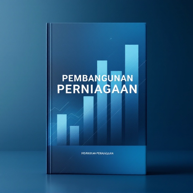 A sleek and minimalist cover with a modern, professional tone. The background is a gradient blend of a deep blue transitioning into a lighter blue hue, representing trust and growth. A large, abstract geometric icon resembling a rising bar chart is positioned at the center, with sharp, clean edges to symbolize progress and business success. Light accents of silver and white streaks are added to emphasize sophistication.