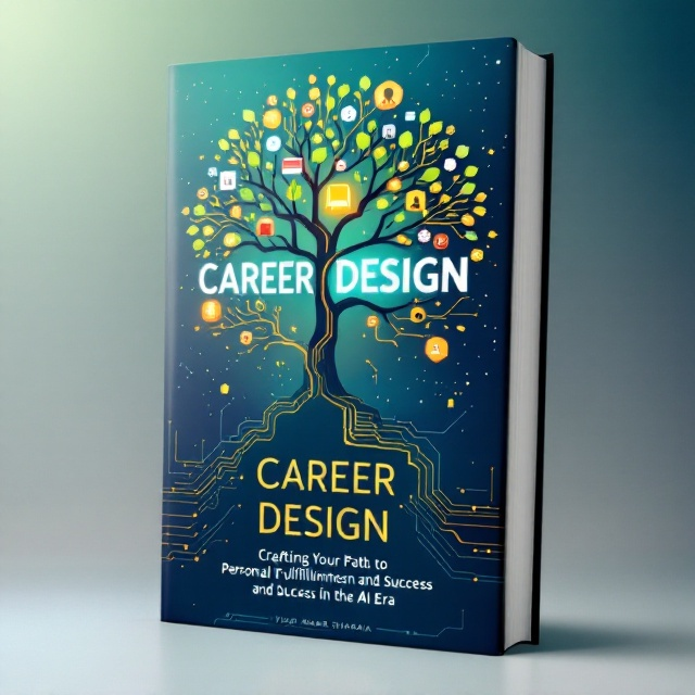 A detailed illustration of a stylized tree with its branches splitting into multiple paths, symbolizing career growth and choices. Embedded within the split paths, small icons representing agriculture (a sprout), technology (a gear), business (a briefcase), and education (a book). The tree stands against a gradient background blending blues and greens, evoking trust, innovation, and growth. Accents in gold and orange are used to highlight certain elements, like the path icons and the tagline, to add a spark of inspiration and motivation. Subtle hexagonal patterns, symbolizing AI and innovation, overlay the background. Additional elements like circuit patterns fade into the gradient near the edges to integrate technology themes.