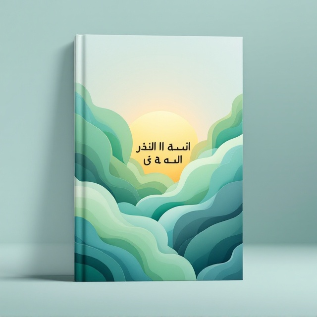 A minimalistic yet striking design featuring an abstract representation of the sun partially veiled by soft, flowing textures. The sun's rays blend gradients of green and blue, creating a calming yet emotionally evocative palette. The background layers use overlapping cloud-like structures in soft tones of blue, flowing seamlessly into varying shades of green. The focal point is a circle at the center to represent the sun, with subtle streaks emanating from it, blending into the surrounding color scheme.