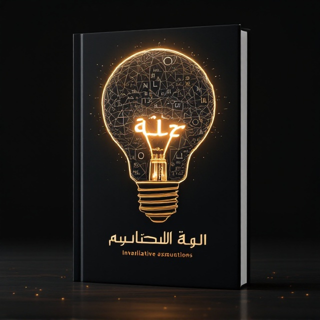 A glowing light bulb takes center stage on a matte black background. Inside the light bulb, intricate geometric patterns fade seamlessly into numerals, formulas, and mathematical symbols, forming the outline of a mind. The bulb radiates soft beams of energy-like light, creating a subtle gradient effect around it. The glowing light bulb creates an energetic yet intellectual focal point.