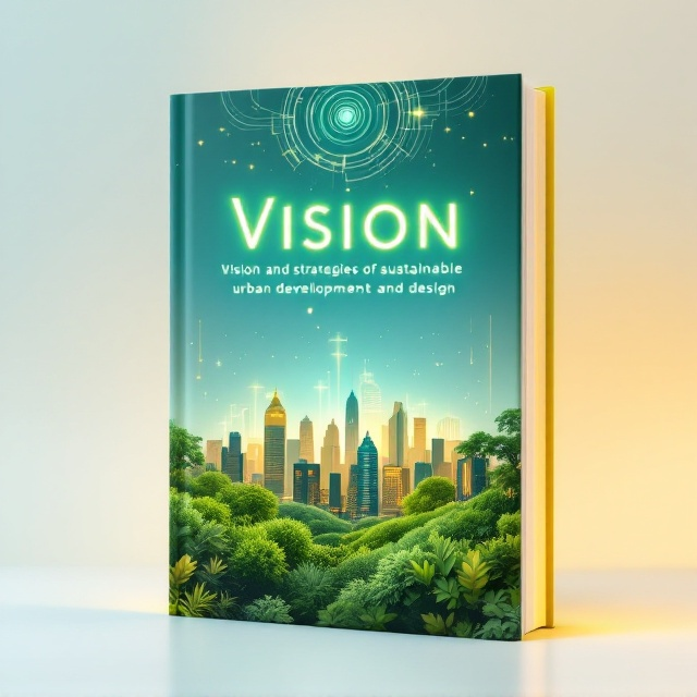 A minimalistic city skyline wrapped in greenery and embedded with futuristic glowing light accents. The skyline transitions seamlessly into abstract, swirling energy patterns above, signifying innovation and sustainability. The color palette features earthy greens, soft beiges, and neon accents to hint at a blend of natural and technological advancements.