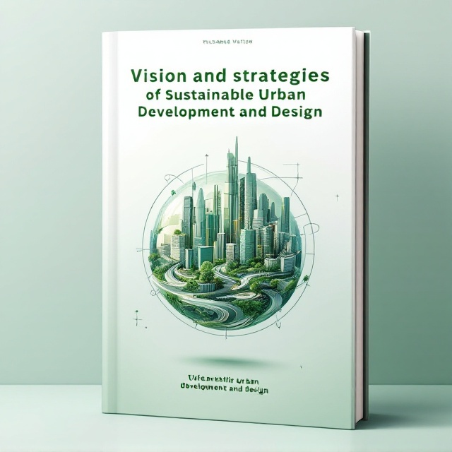 The cover features a spherical globe at the center, showcasing a futuristic, sustainable cityscape within. The city is composed of sleek, modern buildings, green rooftop gardens, and winding urban roads. The globe floats against a minimalistic background of soft pale green and white gradient, symbolizing balance and simplicity. Subtle geometric lining encircles the globe, adding a contemporary design element.