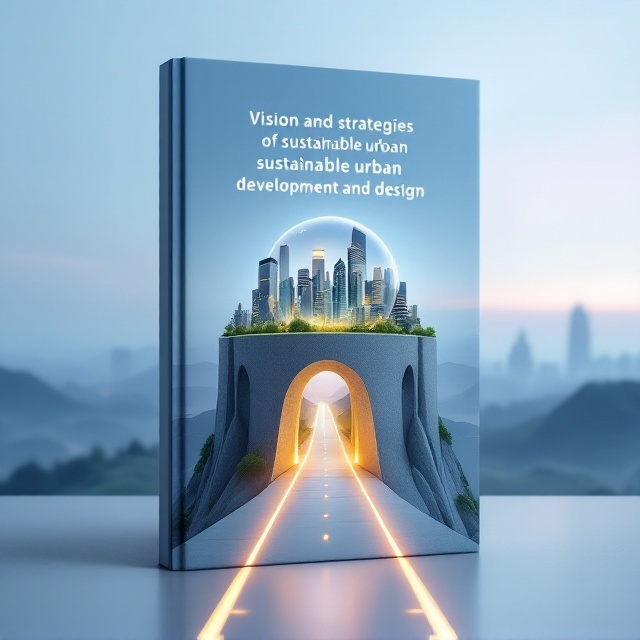 A futuristic modern city with sleek, eco-friendly architectural designs contained within a small, transparent glass globe representing Earth. The globe is securely placed atop a grand stone fortress designed with minimalist geometry. A bright and glowing road emerges from under the fortress, extending outward into a serene horizon with a softly lit skyline in gradients of blues and greens for a sense of hope and sustainability.