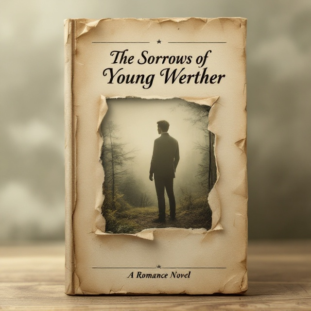 A central focus on torn paper edges that overlap horizontally, simulating fragments of letters. A faded old photo frame, slightly tilted, is placed in the middle of the cover, featuring a hazy silhouette of a man gazing out towards a dreamy, wooded landscape in the background. The sepia tones dominate the image, with hints of muted green and soft brown blending seamlessly into the nostalgic theme. Subtle ink stains and handwritten script float faintly across the edges of the cover to evoke the feeling of heartfelt letters.