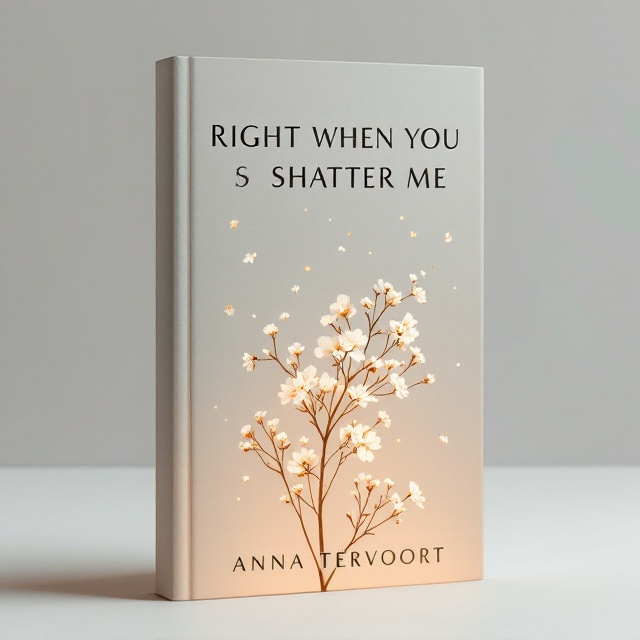 A beautifully minimalist design featuring a cluster of elegantly illustrated or photographic baby’s breath (Schleierkraut) flowers, their tiny white petals delicately scattered across a soft gradient gray background. Orange accents are introduced subtly as a warm glow emanating from the base of the flowers, creating a hopeful contrast against the muted tones. The title is positioned at the top center in elegant typography, while the author’s name is placed at the bottom in smaller, understated lettering.