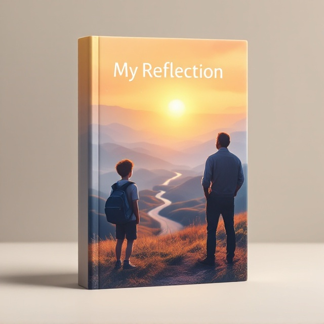 A picturesque sunrise spreads across the background of the cover, with soft pastel hues of warm yellows, oranges, and light blues blending harmoniously. In the foreground, the silhouette of a young boy with a backpack and an older man is seen standing at the top of a hill overlooking a road that stretches into the distance. The road winds gently through rolling hills, symbolizing the journey ahead. Faint, ethereal light rays emanate from the sun, evoking a sense of hope and renewal.