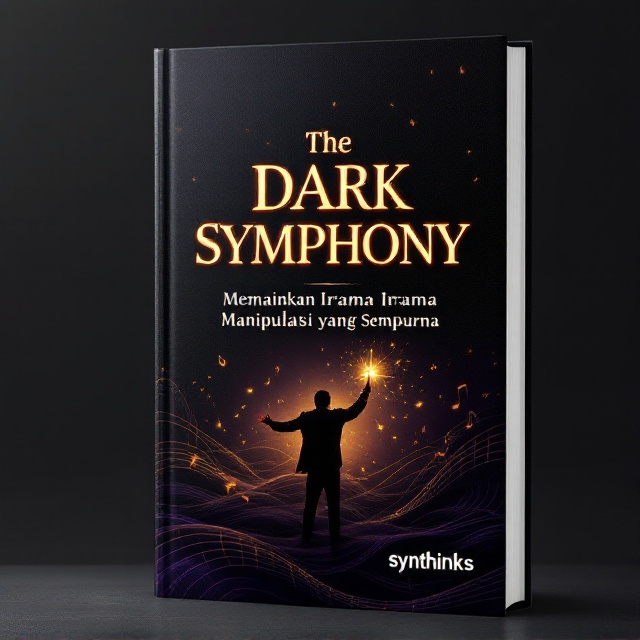 The cover features a dark, textured background with subtle swirling lines resembling sheet music or waves. A gradient of deep purples and blacks dominates the background, evoking mystery. A faint silhouette of a conductor holding a baton appears at the bottom center, dissolving into the swirls. Splashes of glowing notes seamlessly blend across the swirls, giving a hint of manipulation or control. The title appears in large, glowing, golden letters centered at the upper third of the cover, and the author name is smaller, placed at the lower right corner in white against the shadowy backdrop.